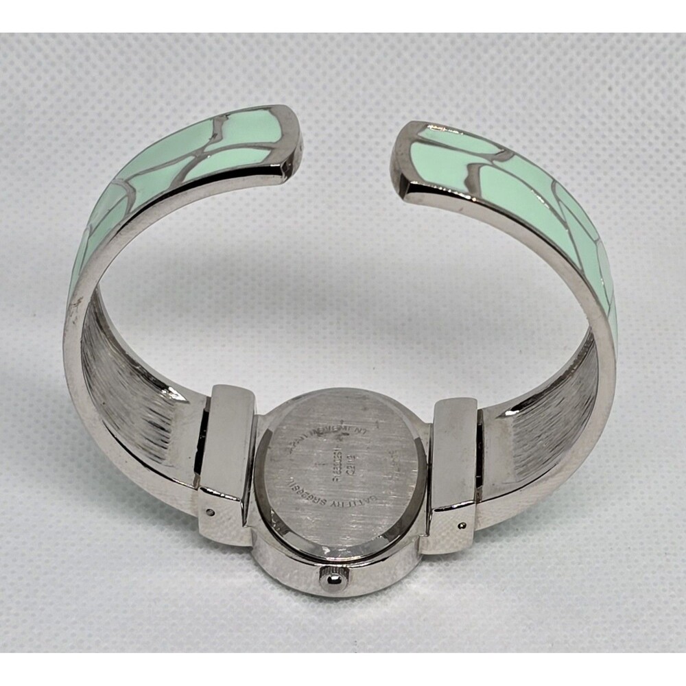 Women's Classic Oval Silver Tone Dial Case Milk Green Cuff Bracelet Watch 13 - Picture 7 of 8